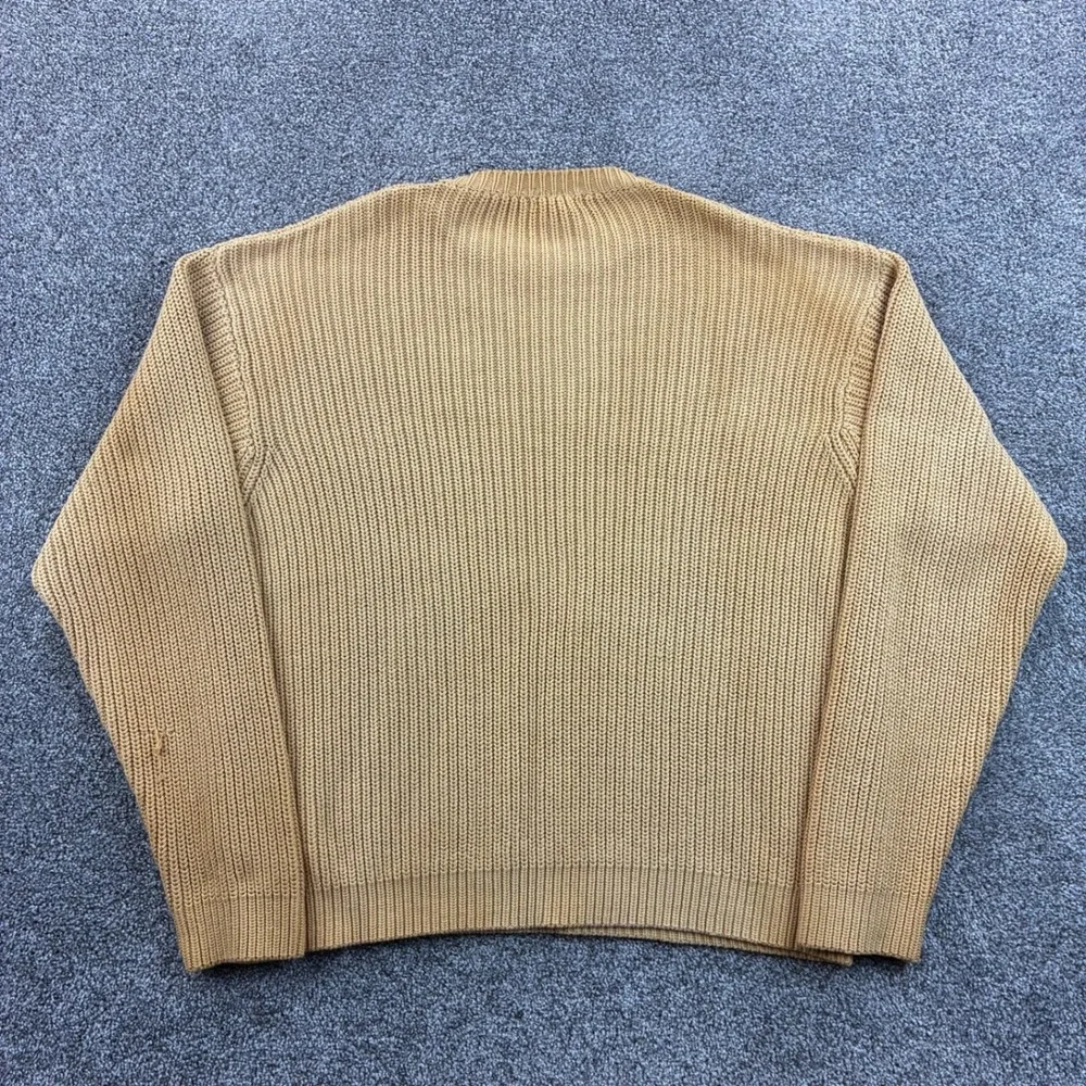 Vintage J.Crew Oarsman Sweater Mens XL‎ Yellow Shaker Chunky Knit Fisherman